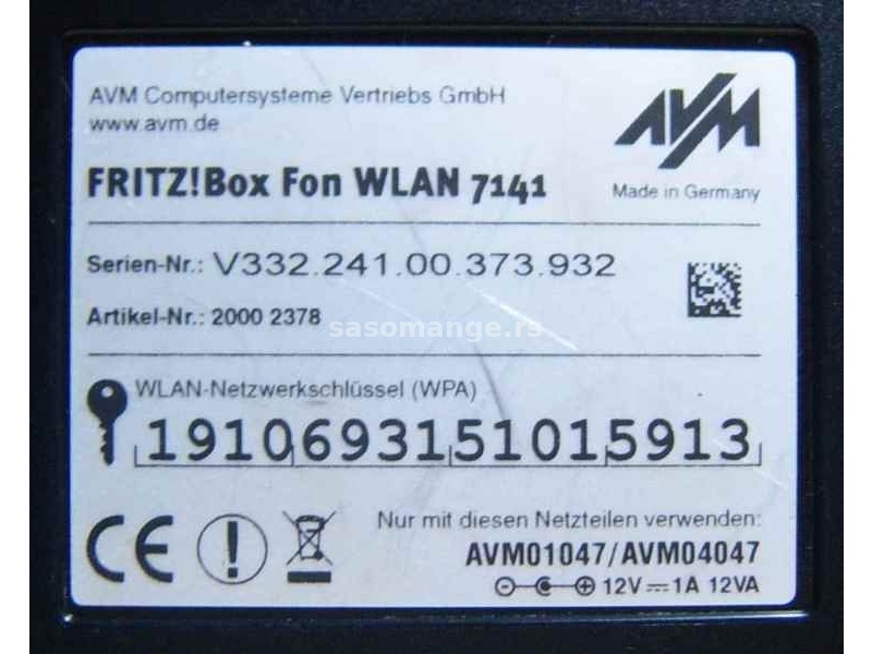 AVM FRITZ!Box Fon WLAN 7141 wireless ruter