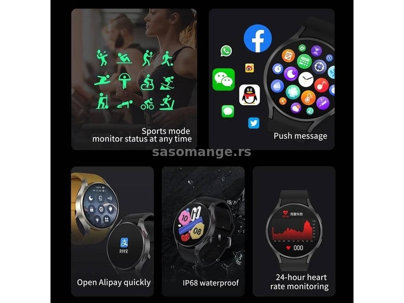 Watch 6 Bluetooth GPS NFC Smart Watch BT Poziv- Silver