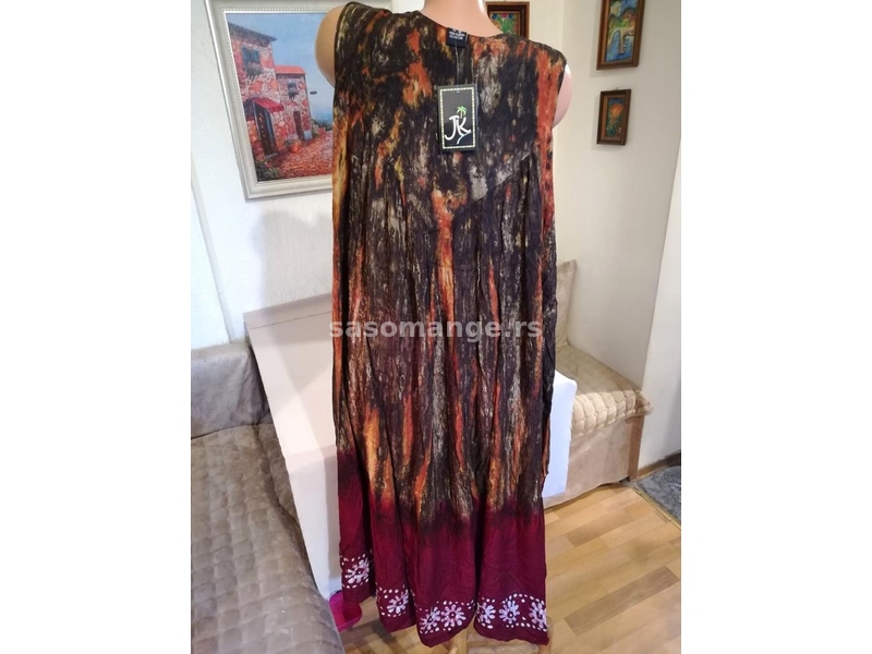 Nova zenska indijska haljina bez rukava za punije dame Nini XXL Novo
