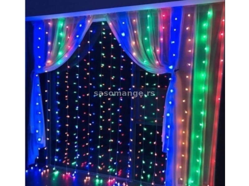 LED zavesa novogodisnja 3x3 metara više boja