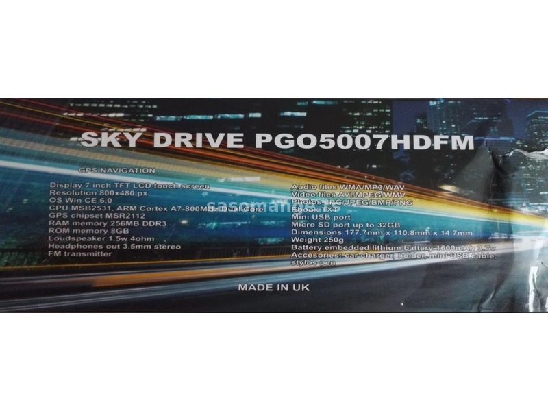 NAVIGACIJA SKY DRIVE PGo5007HDFM 7inch (Auto, Kamion)