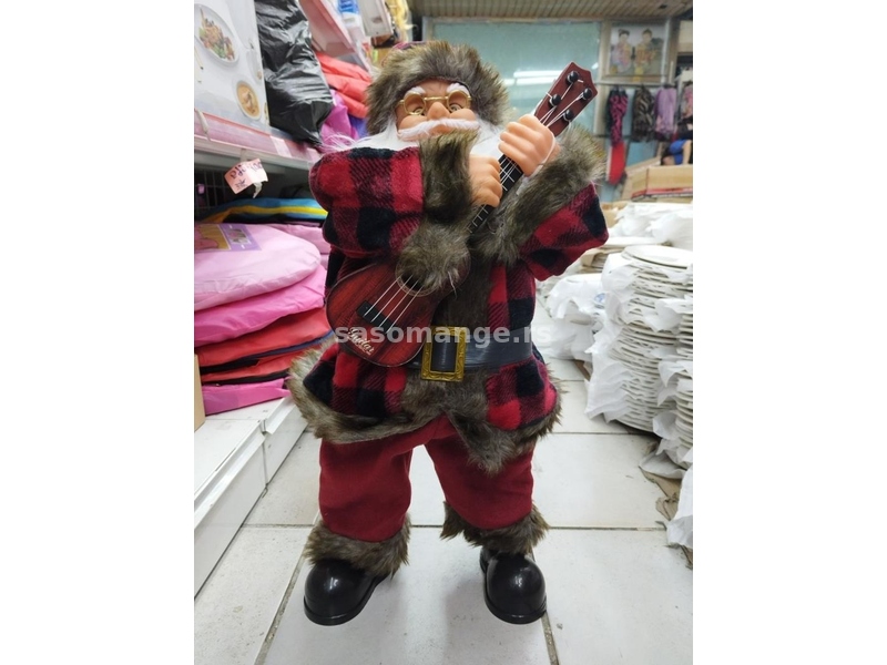 Deda Mraz sa Gitarom NOV Veliki Deda Mraz koji Svira Visine 60 cm AKCIJA