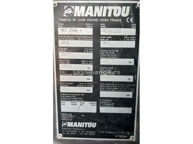 Telehender roto MANITOU MRT2540+ PRIVILEGE