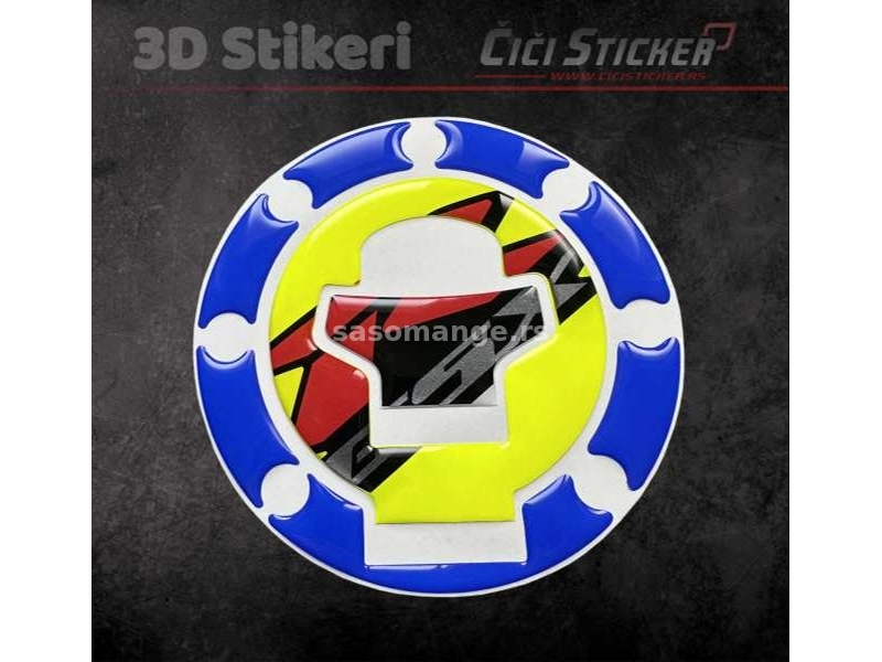 3D stikeri - Suzuki gsxr štitnik čepa fluo žuta - 123443