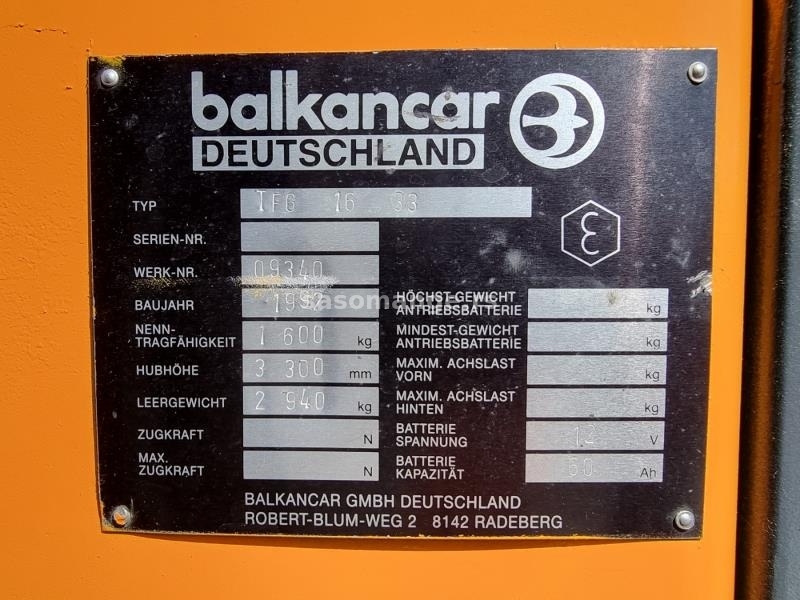 Viljuškar BALKANCAR TFG1633 GAS 1992