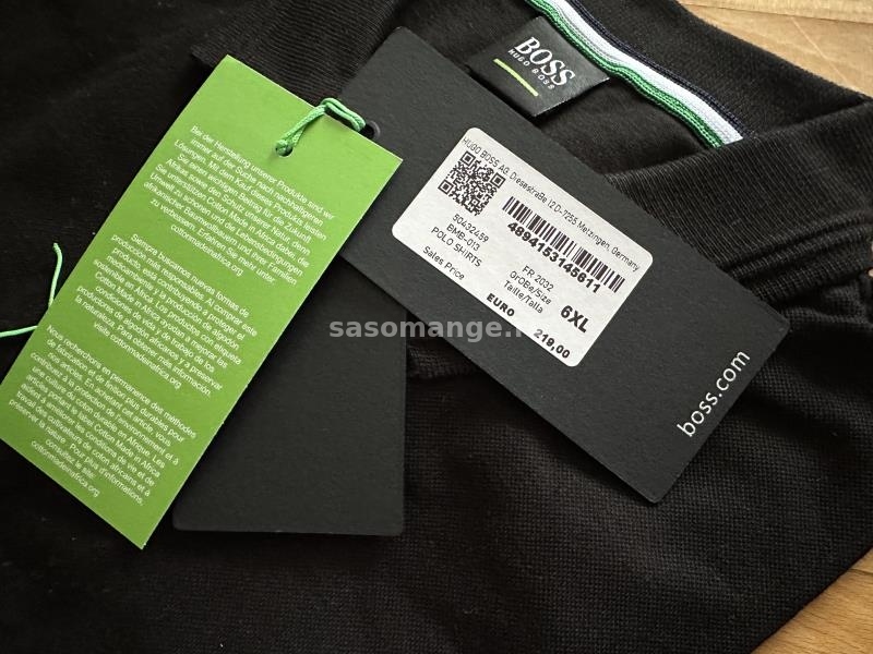 Hugo Boss crna muska majica sa kragnom XXL 3XL 4XL 5XL 6XL HB48
