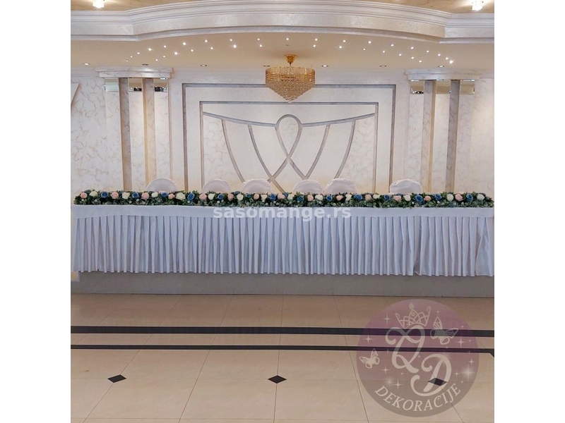 Dekoracija mladenačkog stola po metru za Venčanja,svadbe,rodjendane