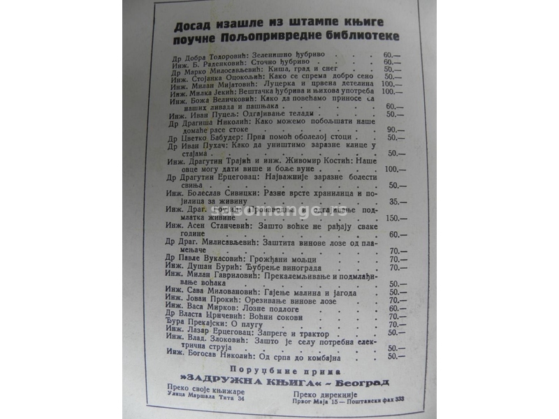 Knjiga:Cuvanje poljoprivrednih sprava i masina 1955. god. 95 str.,20 cm.