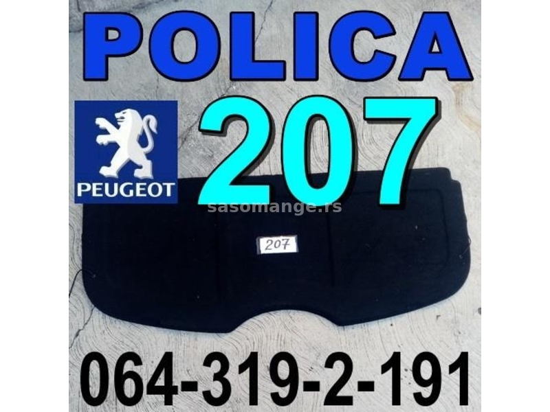 Zadnja POLICA Gepeka Pežo 207 Peugeot