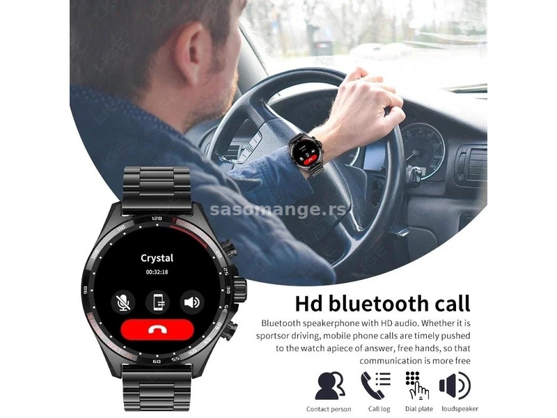 SK27 Bluetooth Smartwatch NFC, Kompas, AI Voice - Crni