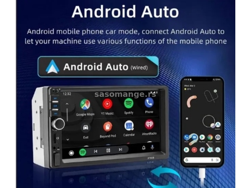 Multimedia auto radio sistem 7018 android CarPlay sa kable
