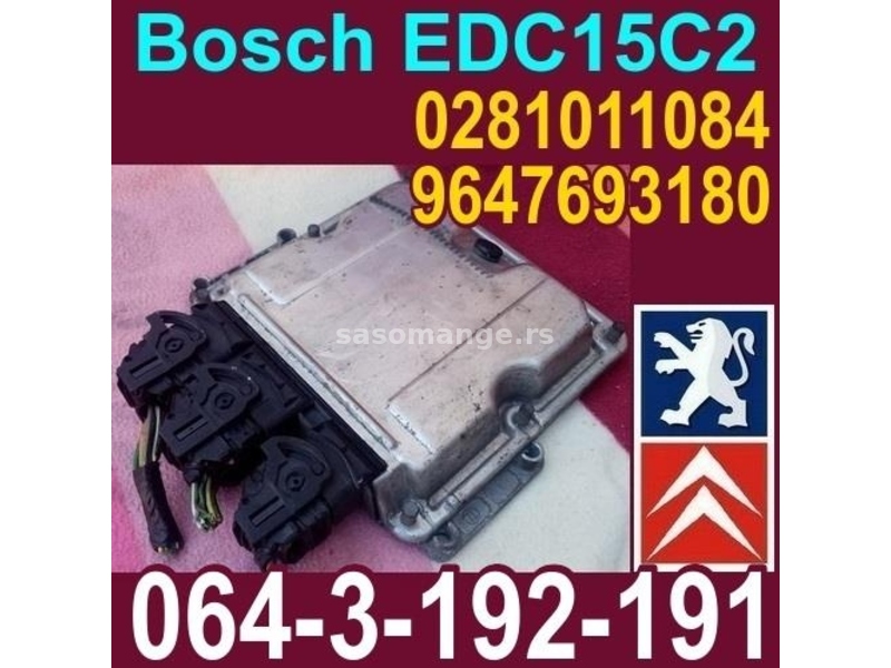 KOMPJUTER Bosch EDC15C2 Pežo Peugeot Citroen 0 281 011 084 . 9647693180
