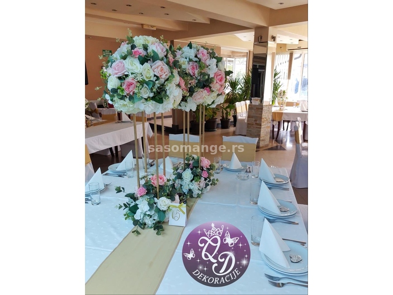 Dekoracija stolova za goste veliki stalak 1m visine za rodjendan,svadbu,venčanje