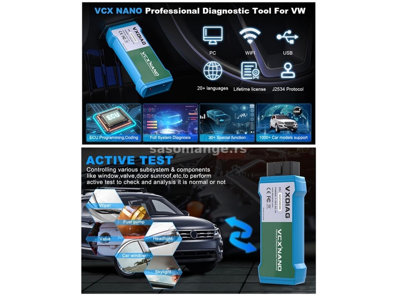 VXDIAG VCX NANO NX100 WiFi- VW/Audi/Škoda/Seat/Bentley