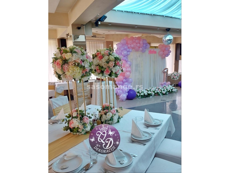 Dekoracija stolova za goste veliki stalak 1m visine za rodjendan,svadbu,venčanje