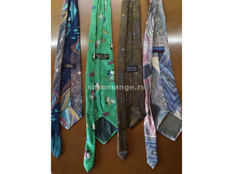 Cetiri kravate , ( Lorendi Capri zelena je 100 % svila )