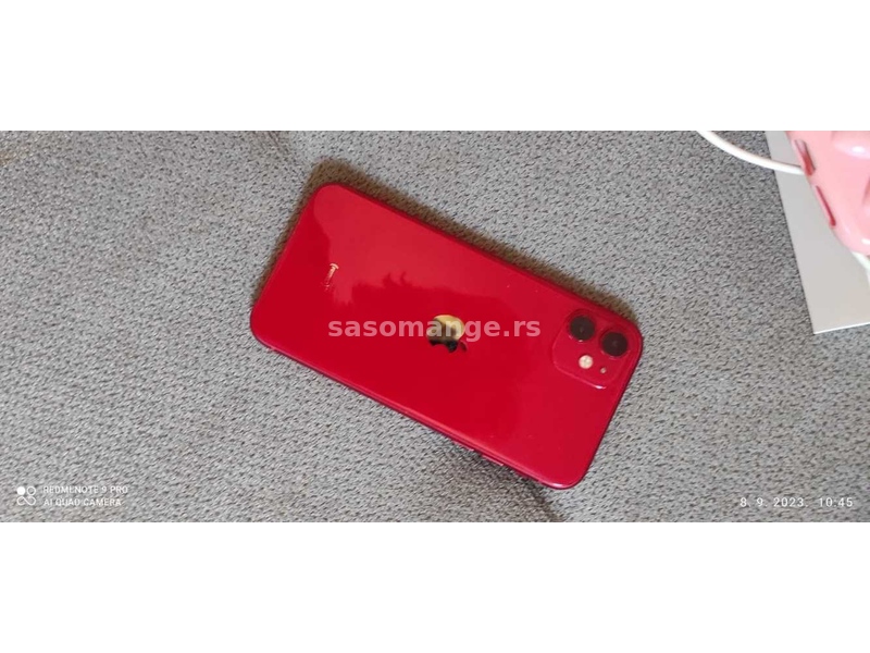 I phone 11 Red product odlicno stanje bez ogrebotine . 370e -86% baterija,64gb