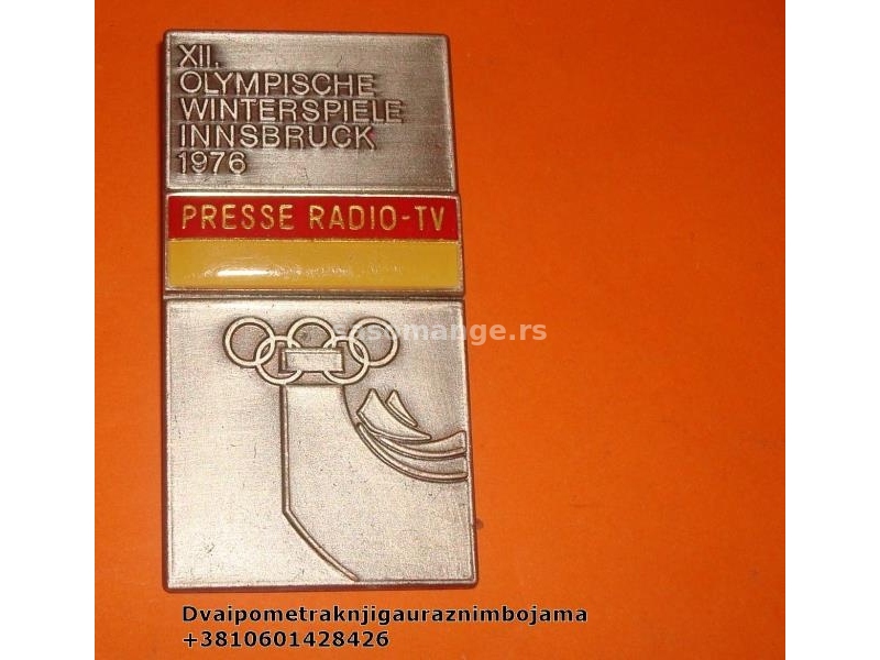 1976 Olympics Media Badge Innsbruck Lapel Pin