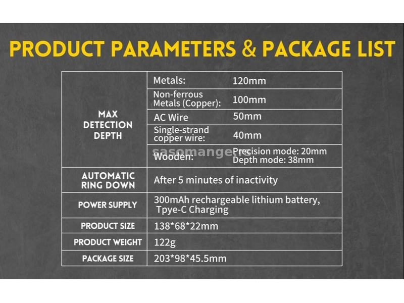 FNIRSI WD-01 Detekror Metala i Strujnih Vodova 3X1