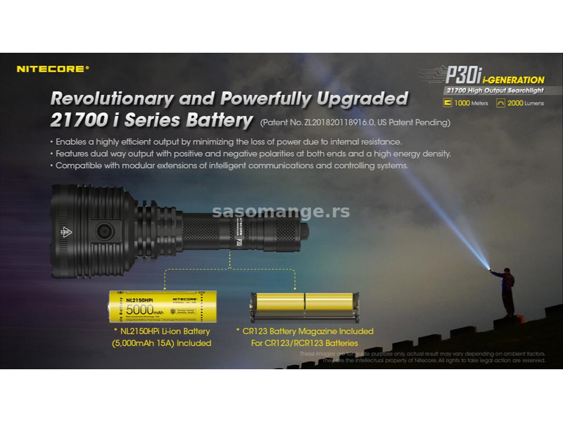 Baterijska lampa NITECORE P30i LED 2.000 lm