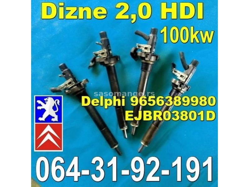 Dizne 2,0 HDI Delphi 9656389980 Pežo EJBR03801D Peugeot Citroen