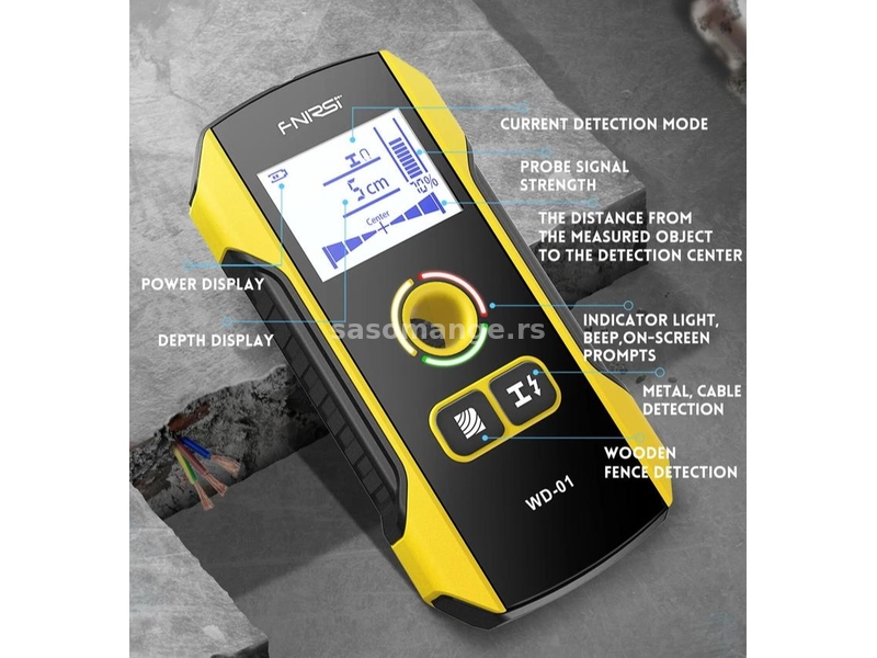 FNIRSI WD-01 Detekror Metala i Strujnih Vodova 3X1