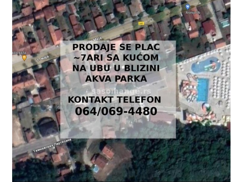 Prodaje se plac sa kućom na Ubu u ulici Tamnavskih Partizana 5, u blizina Akva Parka - cena Dogovor
