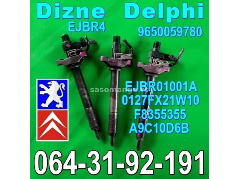 Dizne Delphi 9650059780 Pežo EJBR4 Peugeot Citroen, EJBR01001A, 0127FX21W10, F8355355, A9C10D6B
