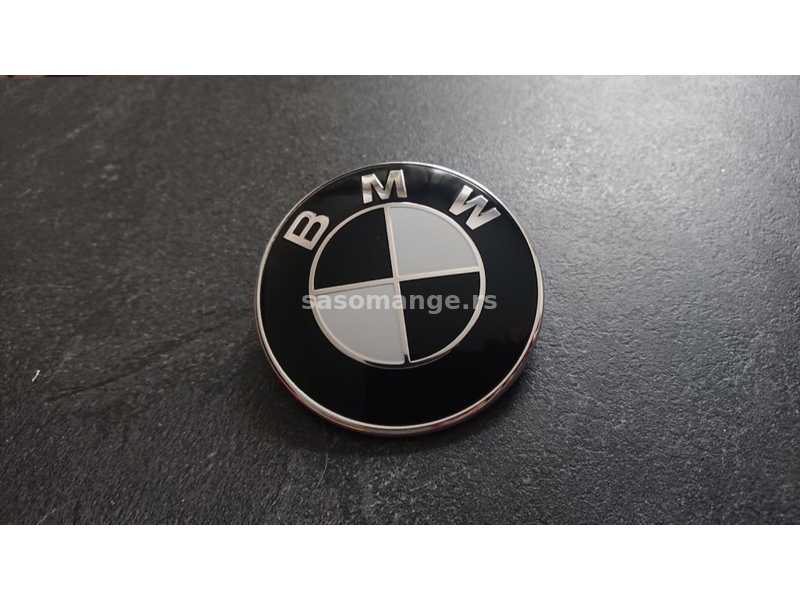 NOV BMW znak gepeka Demmel CRNI precnik 74mm