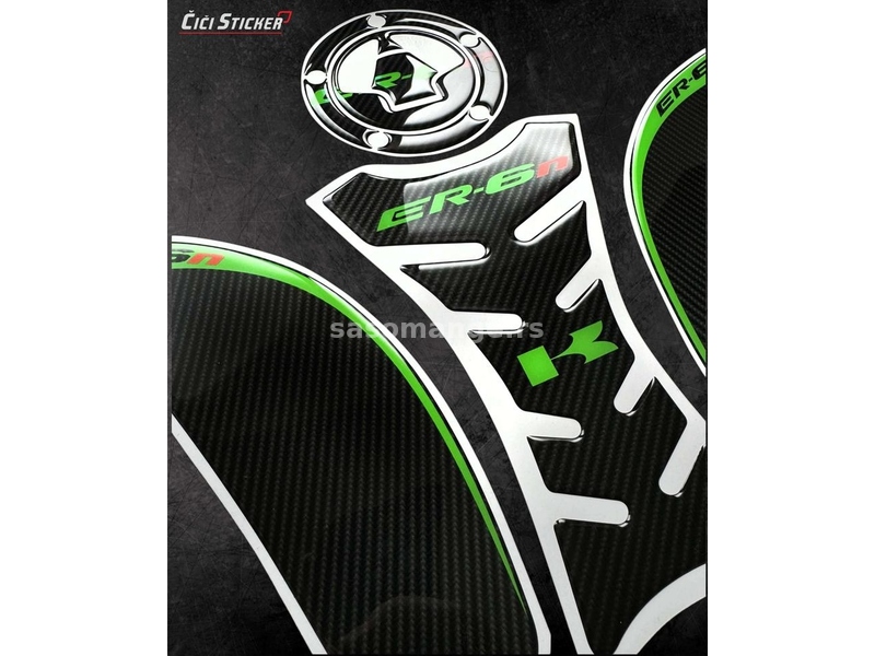 STIKERI - Kawasaki ER6N Carbon Tank pad - cep-bočni - 2381