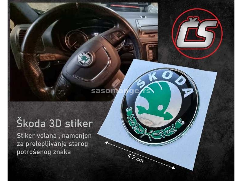 3d Stikeri - Škoda stiker za volan - Stikeri za volan - 2309