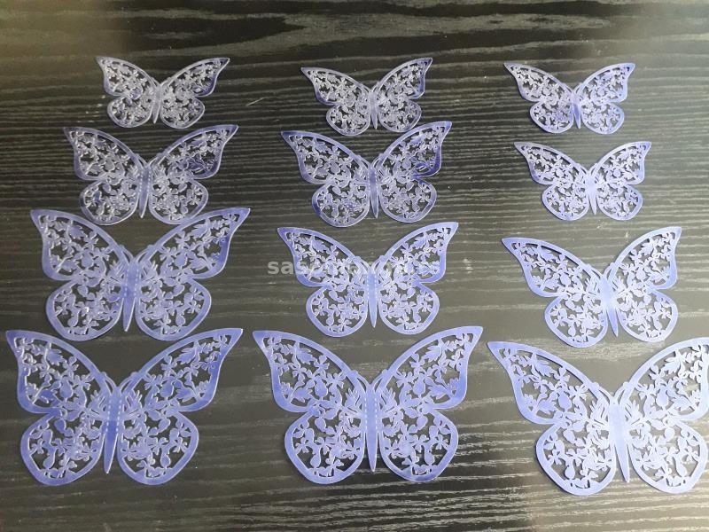 3D leptiri PLAVI 12 komada