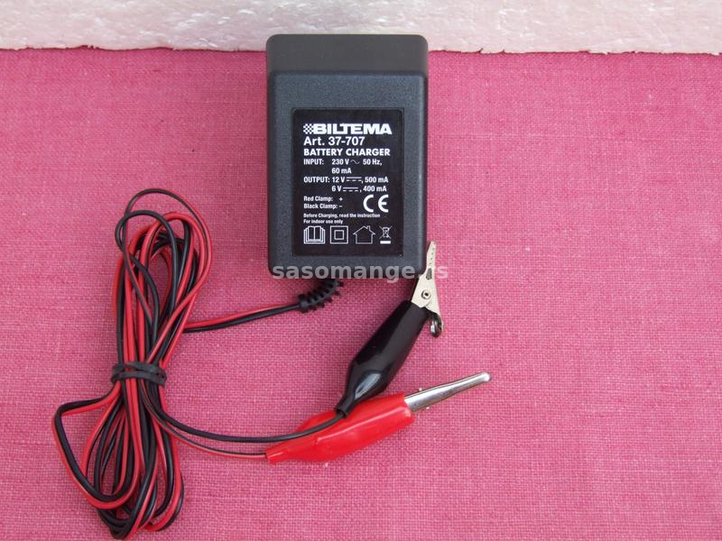 Biltema Battery Charger 12/6V 500mA + GARANCIJA!