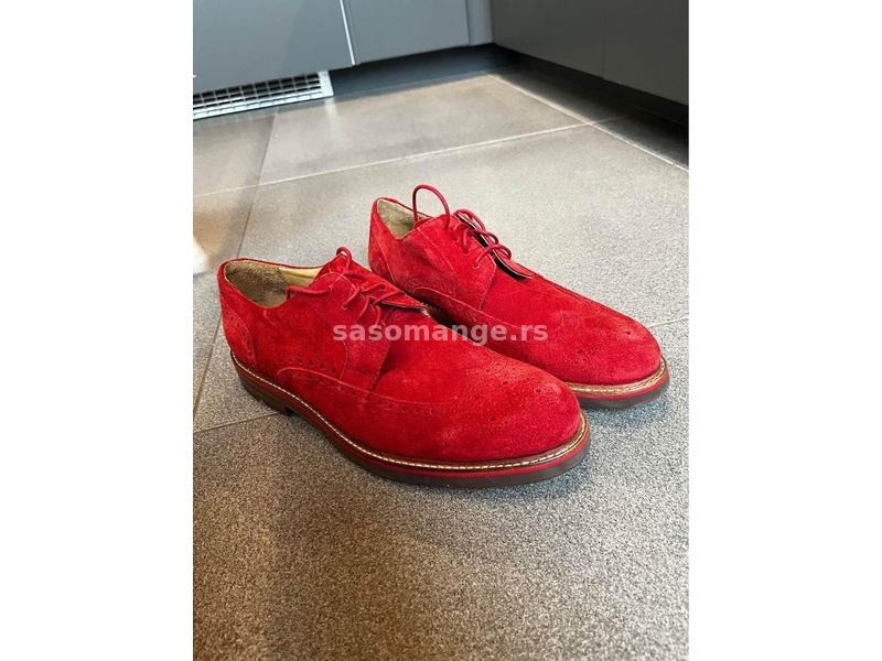 Cipele Carlo Pazolini od prevrnute kože crvene