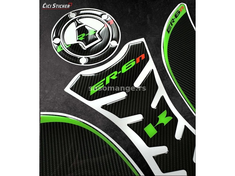 STIKERI - Kawasaki ER6N Carbon Tank pad - cep-bočni - 2381