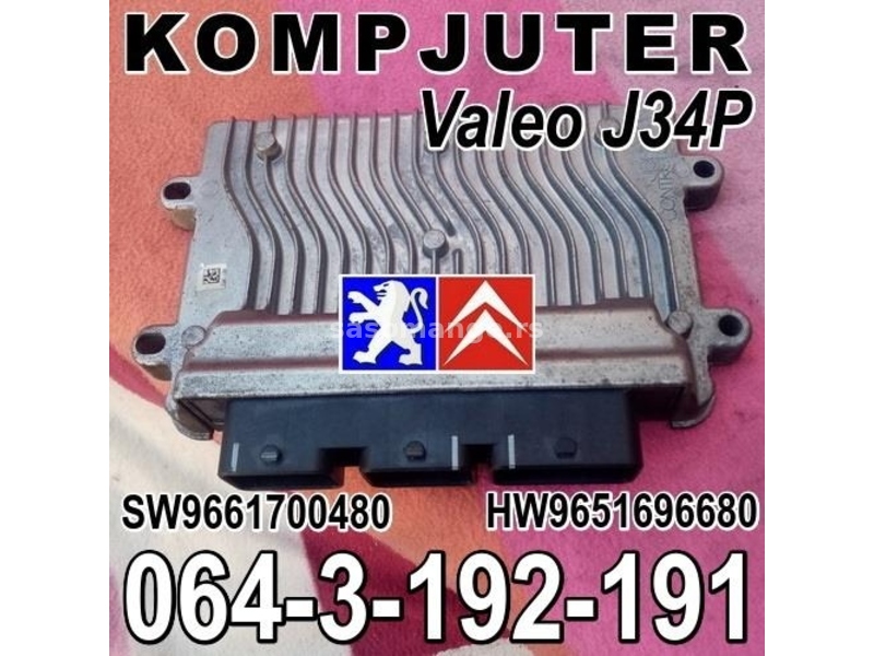 KOMPJUTER Valeo J34P Pežo Peugeot Citroen SW9661700480 , HW9651696680