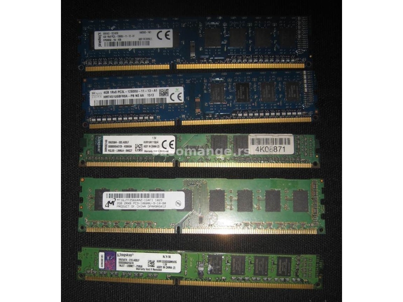 Memorije za PC, SDRAM, RAMBUS, DDR1, DDR2, DDR3, DDR4, od