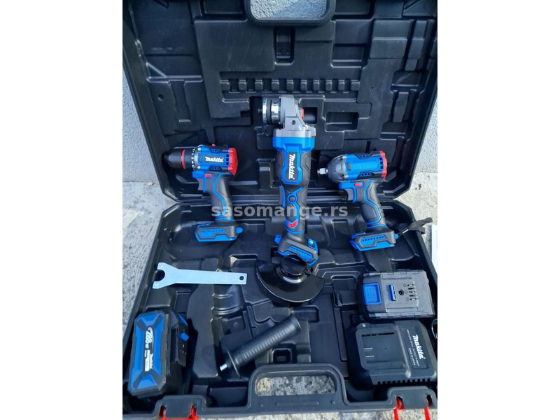 Makita AKU set Srafilica, Brusilica, Odvijac, SET 3u1