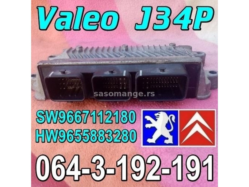 KOMPJUTER Valeo J34P Pežo Peugeot Citroen SW9667112180 , HW9655883280
