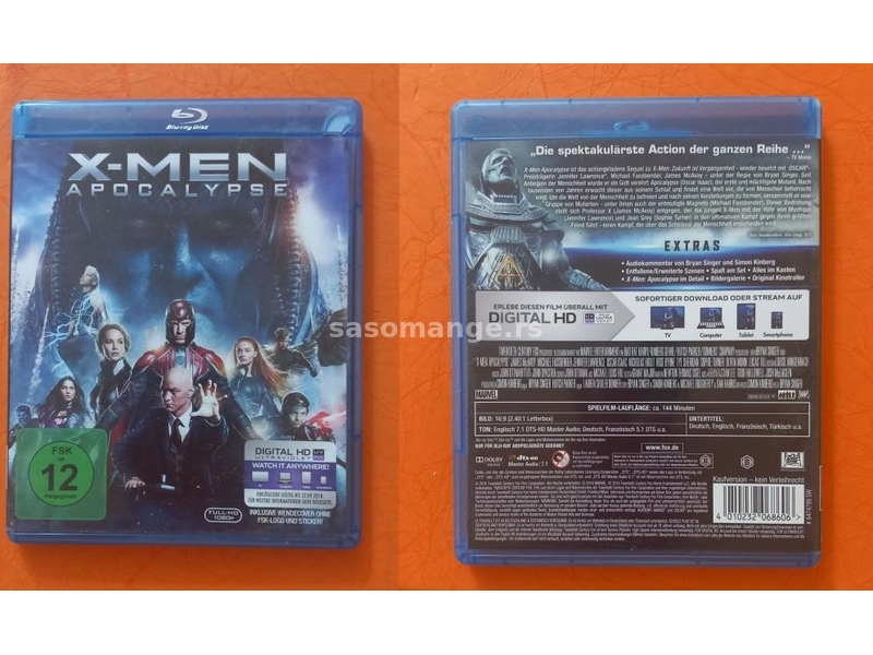 X- men Volverine, First Class, Apocalypse Blu-ray x men