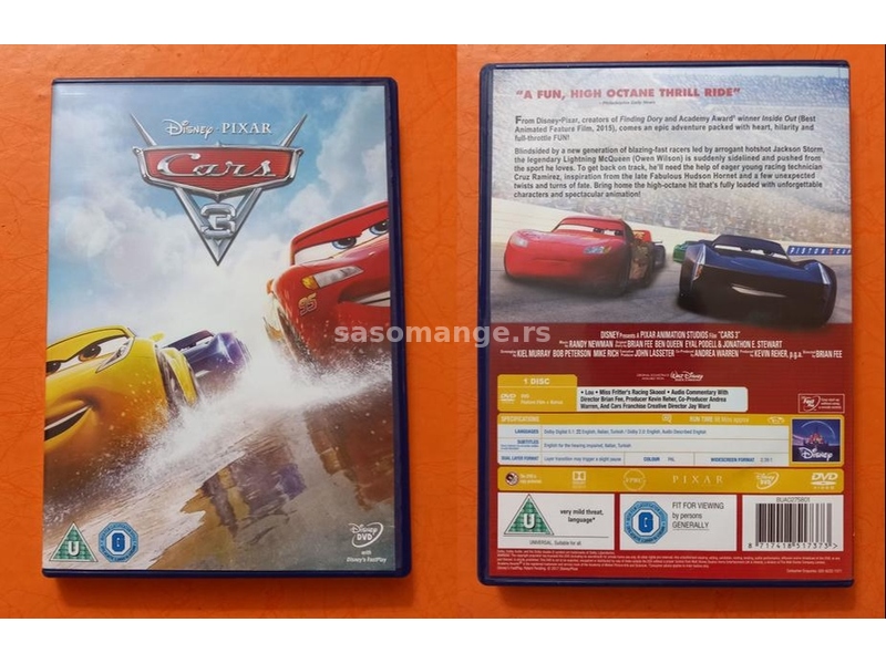 Cars 3 Disney pixar DVD strani film