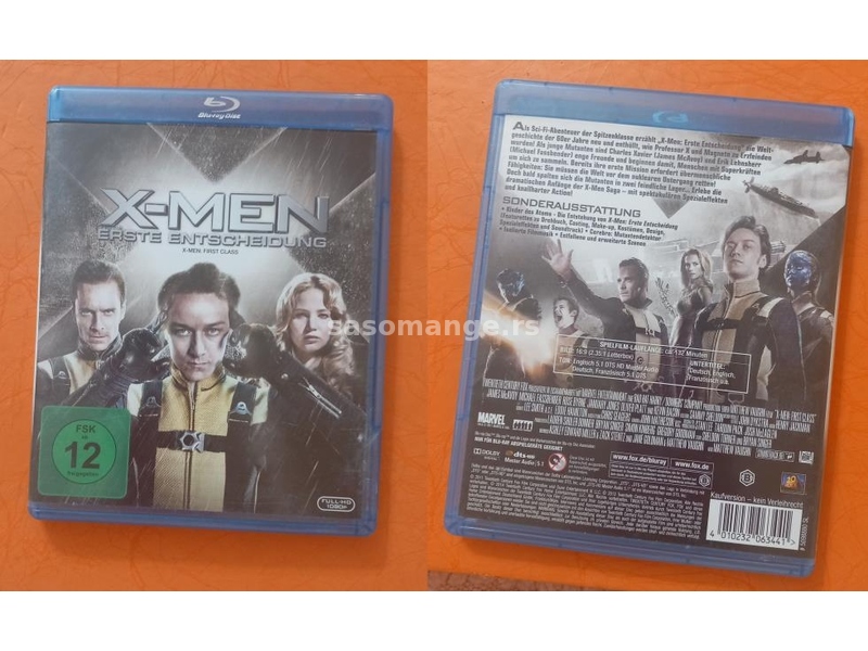 X- men Volverine, First Class, Apocalypse Blu-ray x men