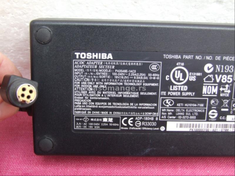 Toshiba adapter 19V 9.5A ORIGINAL 180W 4 pin DIN + GARANCIJA