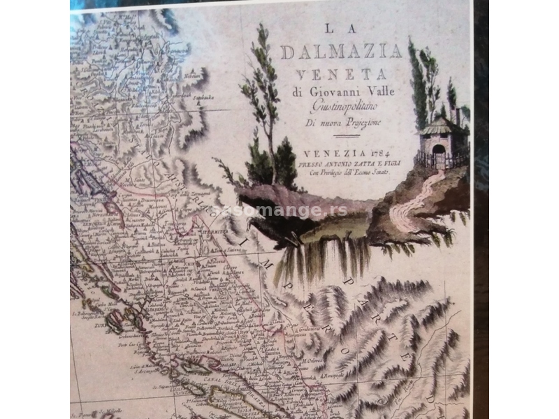 Mapa Dalmacije - Đuzepe Vale (1784)