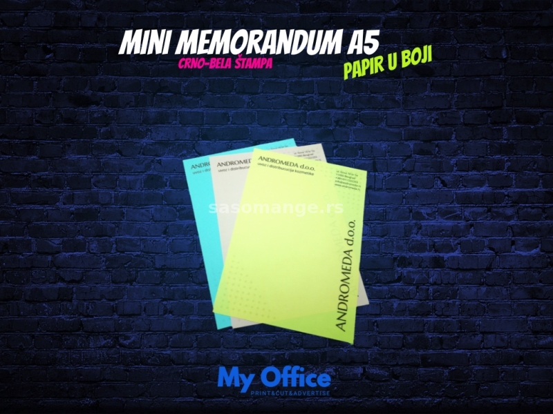 Mini memorandum A5 na papiru u boji
