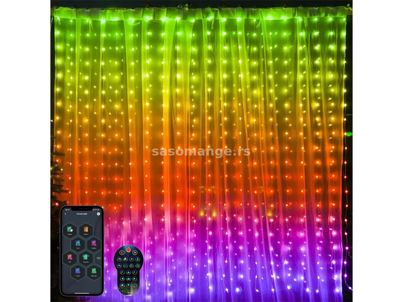 SMART Led RGB zavesa sa mobilnom kontrolom i daljinskim 3x3m