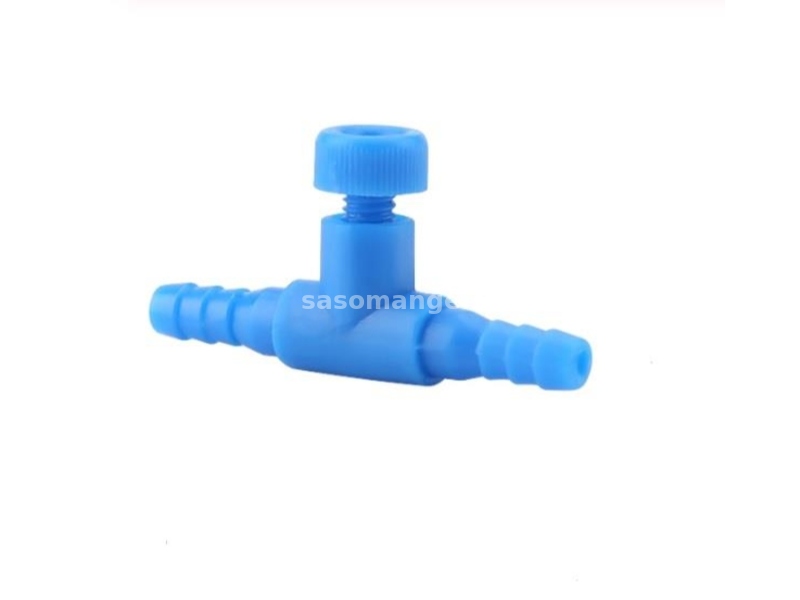 Plastični ventil za akvarijumsko crevo plavi i crni