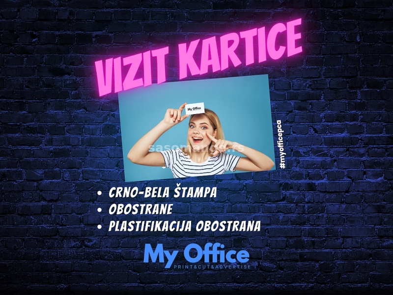 Vizit kartice crno-bele,obostrane,plastificirane