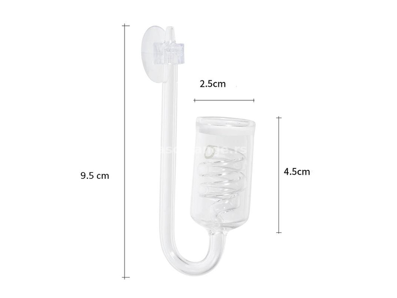 Stakleni CO2 difuzor + brojač mehurova