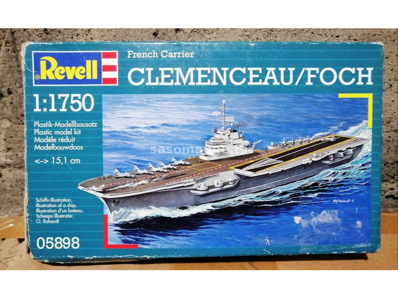 1:750 Revell French Aircraft Carrier Clemenceau/Foch 15 cm